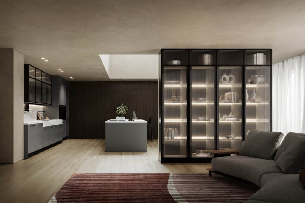 Showroom EffeGi Arredi Roma esposizione cucina Arredo3 moderna con isola